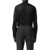 BLACK Pantalon de costume slim en laine avec bandes en satin de soie