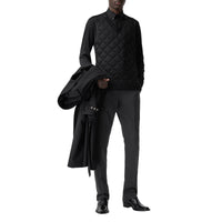 BLACK Pantalon de costume slim en laine avec bandes en satin de soie
