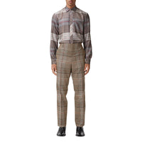 BEIGE IP PTTN Pantalon de costume en laine check