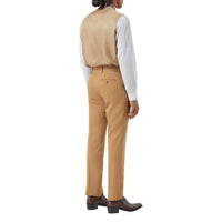 DARK TAN Pantalon de costume en sergé de laine