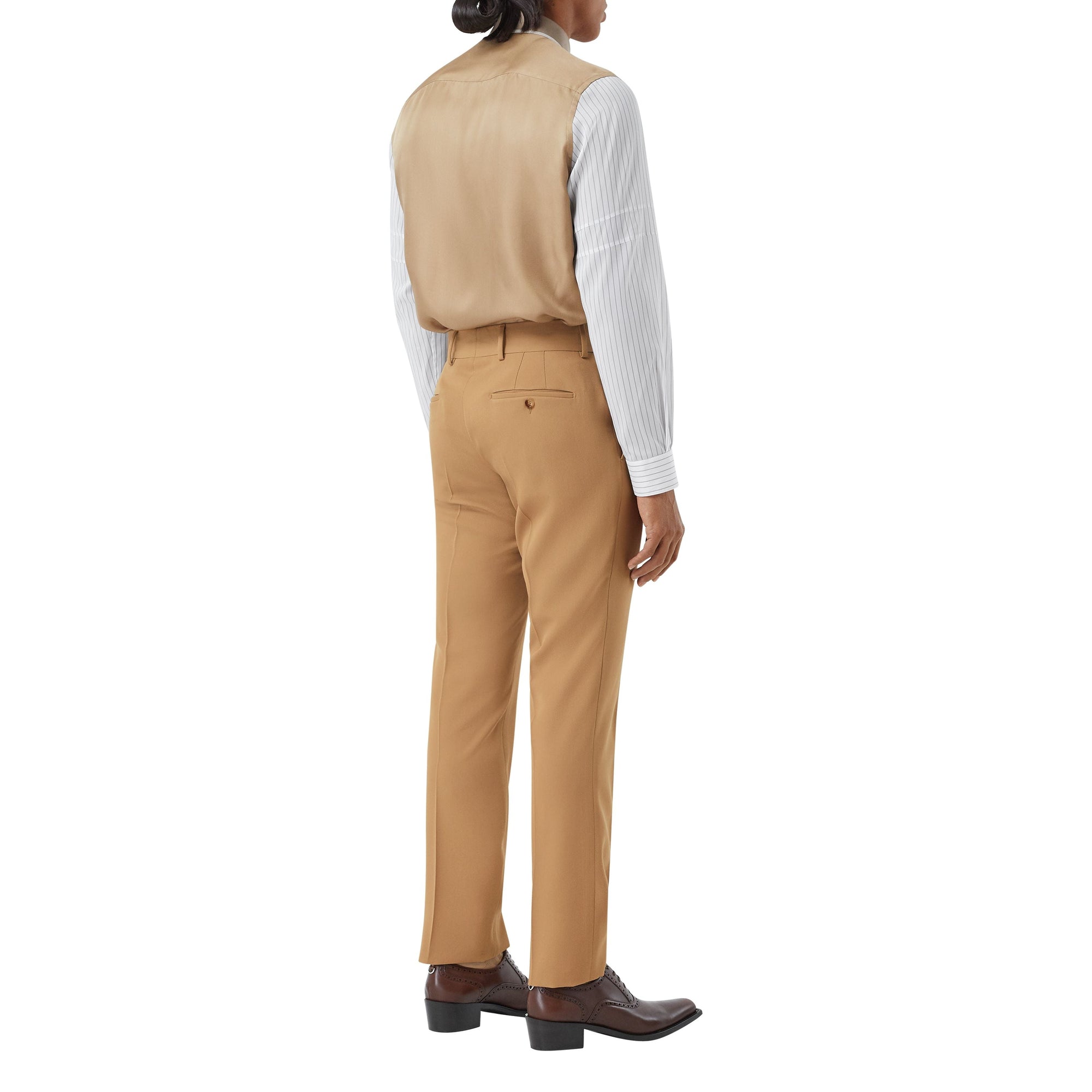DARK TAN Pantalon de costume en sergé de laine