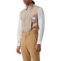 DARK TAN Pantalon de costume en sergé de laine