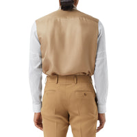 DARK TAN Pantalon de costume en sergé de laine