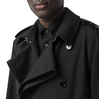 BLACK Trench à pli en sergé de laine