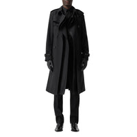 BLACK Trench à pli en sergé de laine