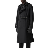 BLACK Trench à pli en sergé de laine