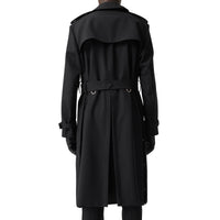 BLACK Trench à pli en sergé de laine