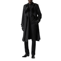 BLACK Trench à pli en sergé de laine