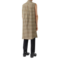DARK OLIVE CHECK Chemise tunique sans manches en flanelle de coton check