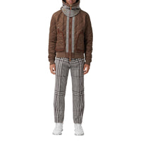 BROWN Veste à capuche matelassée avec check