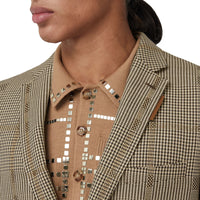 BROWN IP PTTN Veste de costume en laine et lamé check