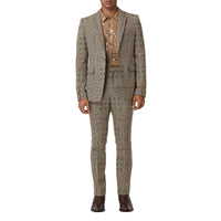 BROWN IP PTTN Veste de costume en laine et lamé check