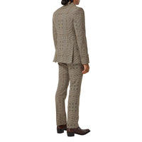 BROWN IP PTTN Veste de costume en laine et lamé check
