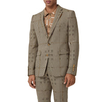 BROWN IP PTTN Veste de costume en laine et lamé check