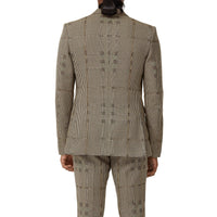 BROWN IP PTTN Veste de costume en laine et lamé check