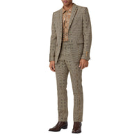 BROWN IP PTTN Veste de costume en laine et lamé check