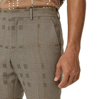 BROWN IP PTTN Pantalon de costume en laine et lamé check
