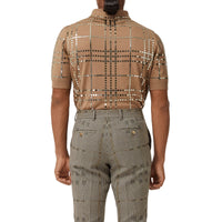 BROWN IP PTTN Pantalon de costume en laine et lamé check