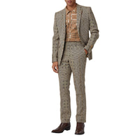 BROWN IP PTTN Pantalon de costume en laine et lamé check