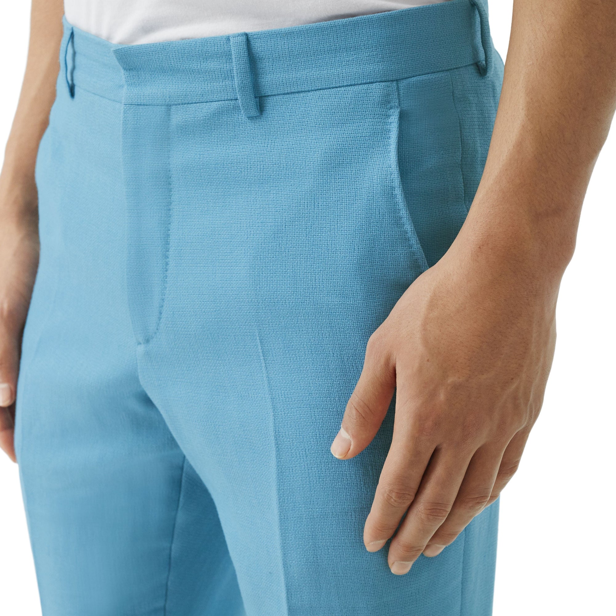 BLUE TOPAZ Pantalon de costume en laine et ramie