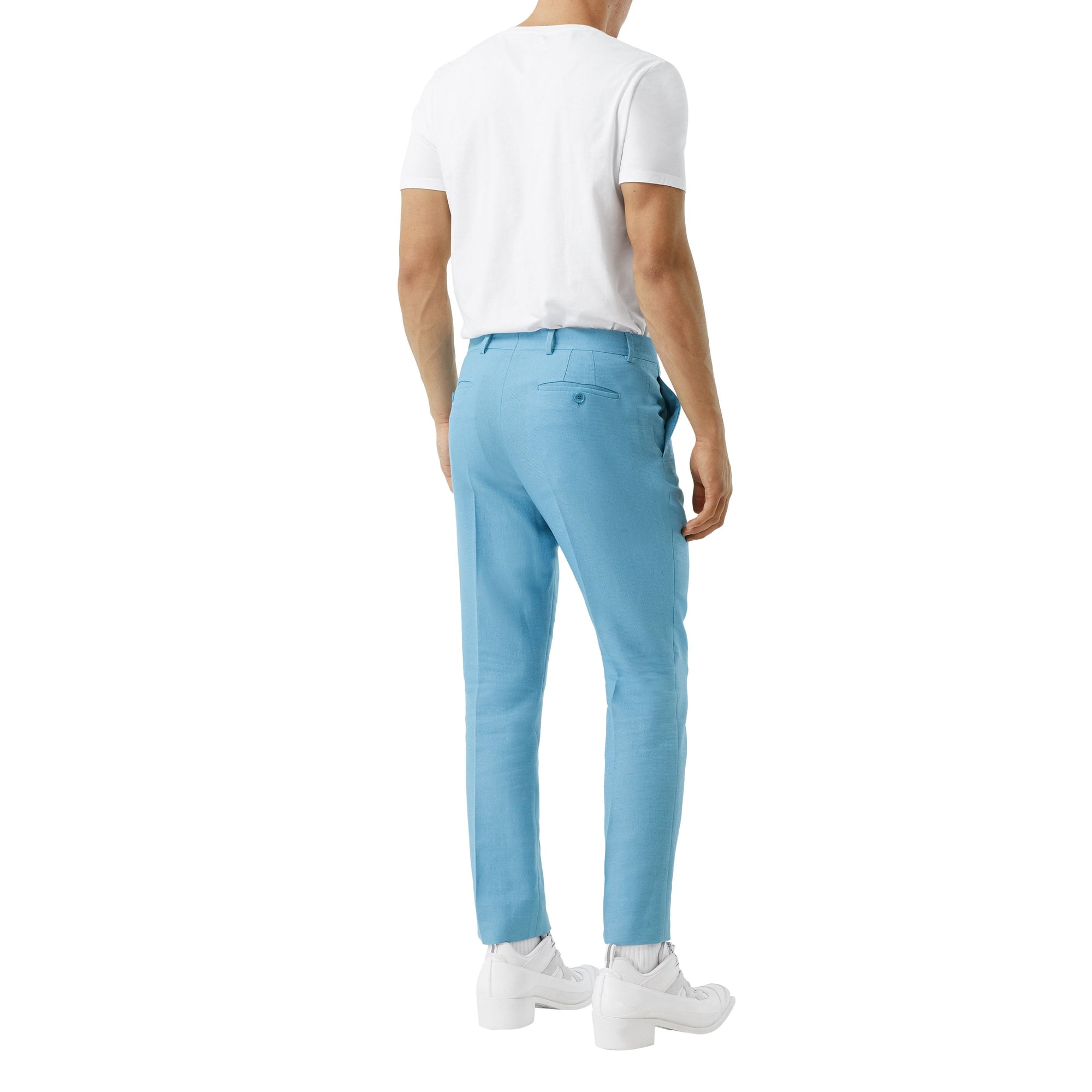 BLUE TOPAZ Pantalon de costume en laine et ramie