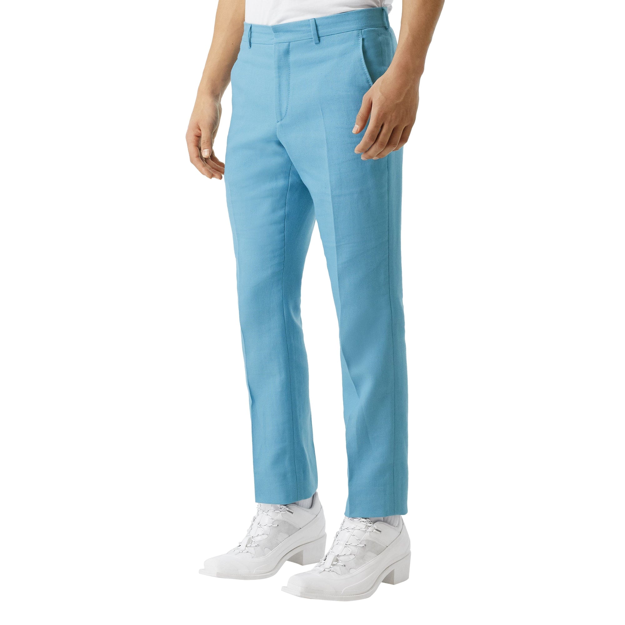 BLUE TOPAZ Pantalon de costume en laine et ramie