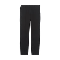 BLACK Pantalon de costume en laine à bandes latérales en cuir d'agneau