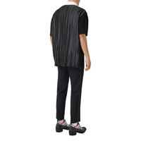 BLACK Polo plissé en satin avec slogan