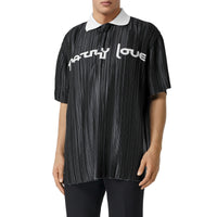 BLACK Polo plissé en satin avec slogan