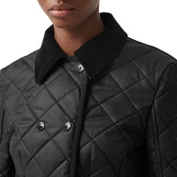 BLACK Veste d'équitation matelassée en coton ciré
