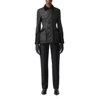 BLACK Veste d'équitation matelassée en coton ciré