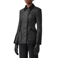 BLACK Veste d'équitation matelassée en coton ciré