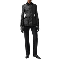 BLACK Veste d'équitation matelassée en coton ciré
