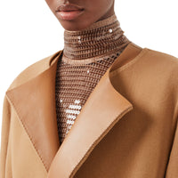 CAMEL Manteau portefeuille en cachemire double face et cuir d'agneau
