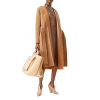 CAMEL Manteau portefeuille en cachemire double face et cuir d'agneau