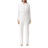 OPTIC WHITE Pantalon tailleur en laine technique avec ceinture