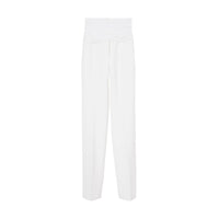 OPTIC WHITE Pantalon tailleur en laine technique avec ceinture