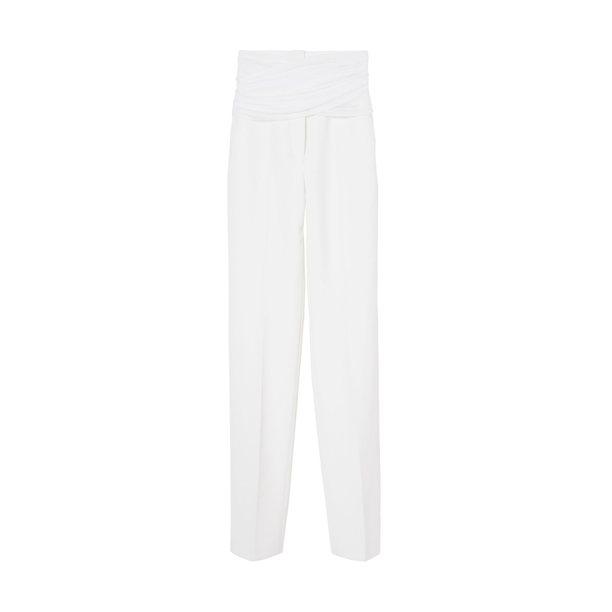 OPTIC WHITE Pantalon tailleur en laine technique avec ceinture
