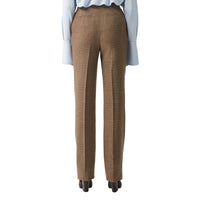 Brown IP PTTN Pantalon en lin, laine et cachemire check Prince de Galles