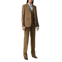 Brown IP PTTN Pantalon en lin, laine et cachemire check Prince de Galles