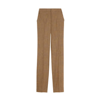 Brown IP PTTN Pantalon en lin, laine et cachemire check Prince de Galles
