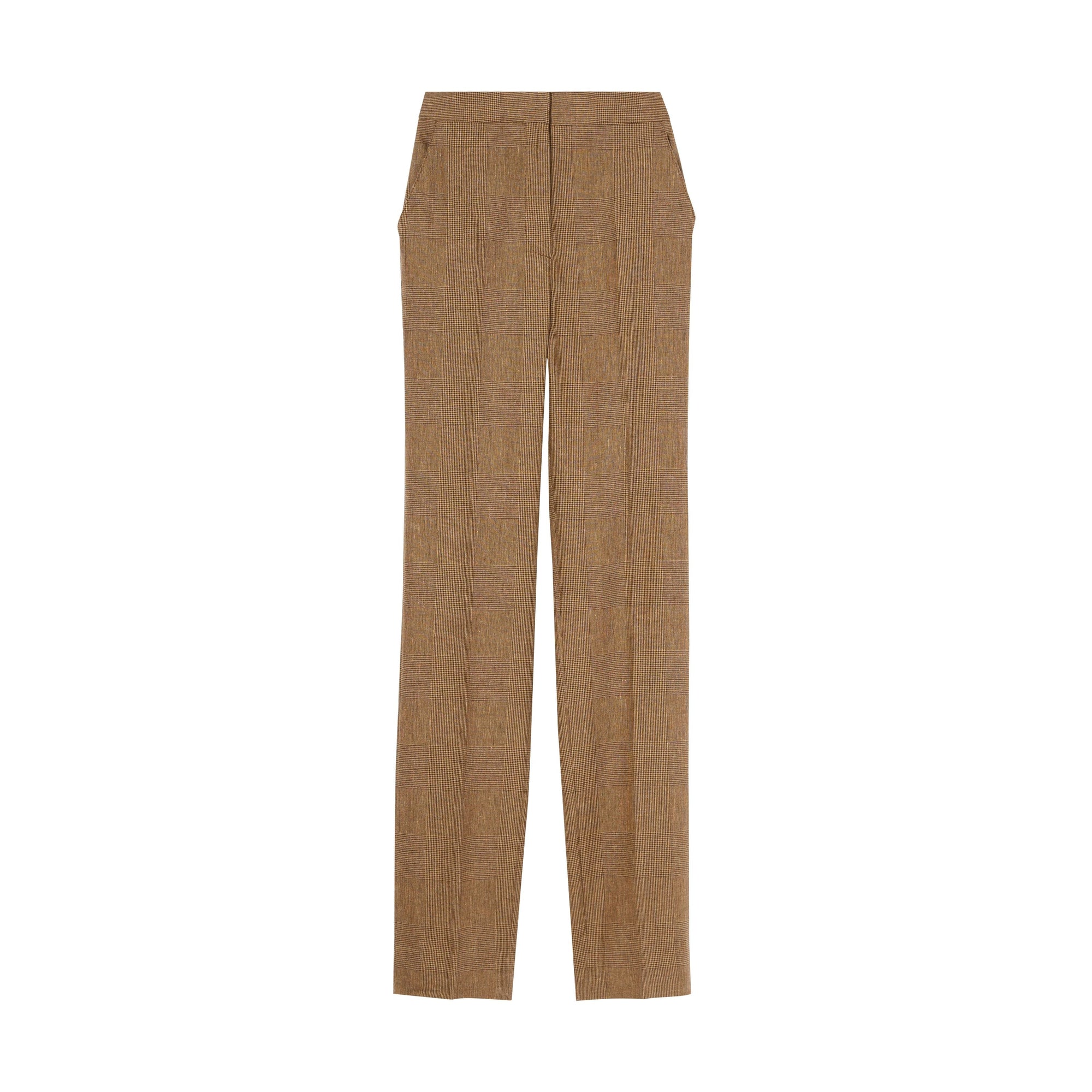 Brown IP PTTN Pantalon en lin, laine et cachemire check Prince de Galles