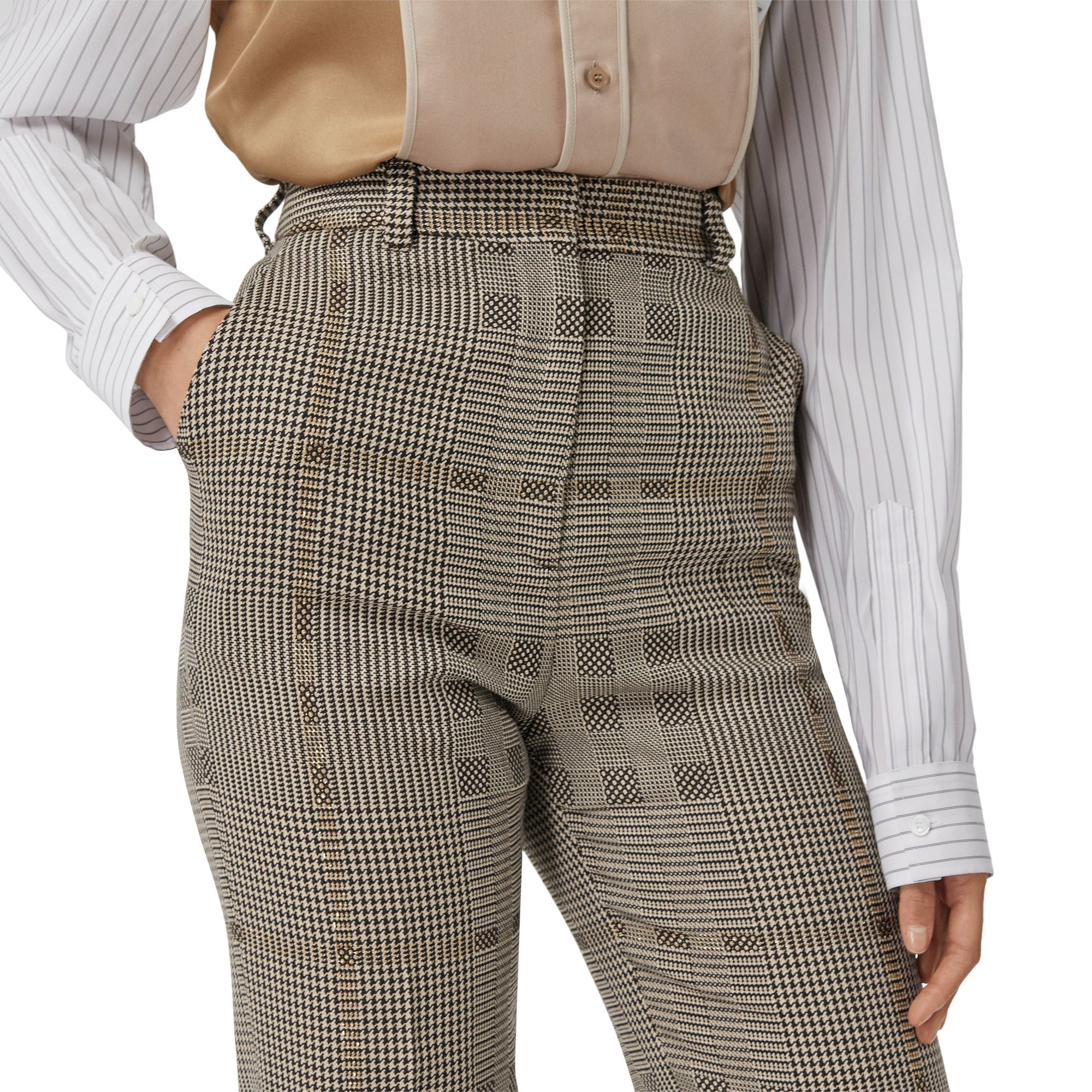 BROWN IP PTTN Pantalon tailleur en jacquard de laine check