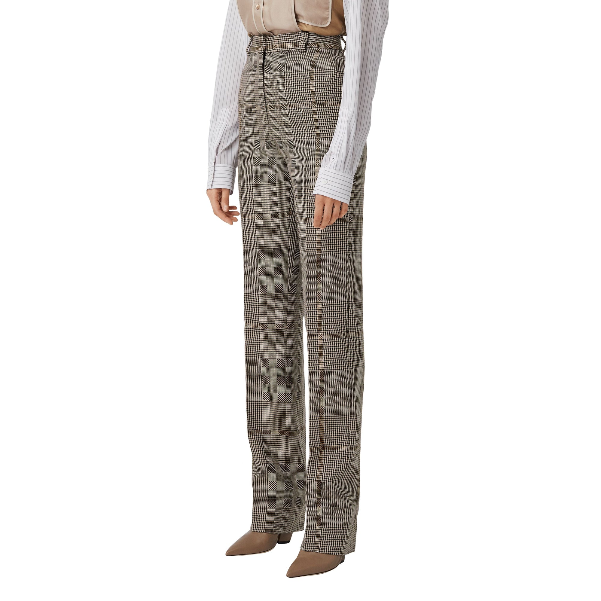BROWN IP PTTN Pantalon tailleur en jacquard de laine check