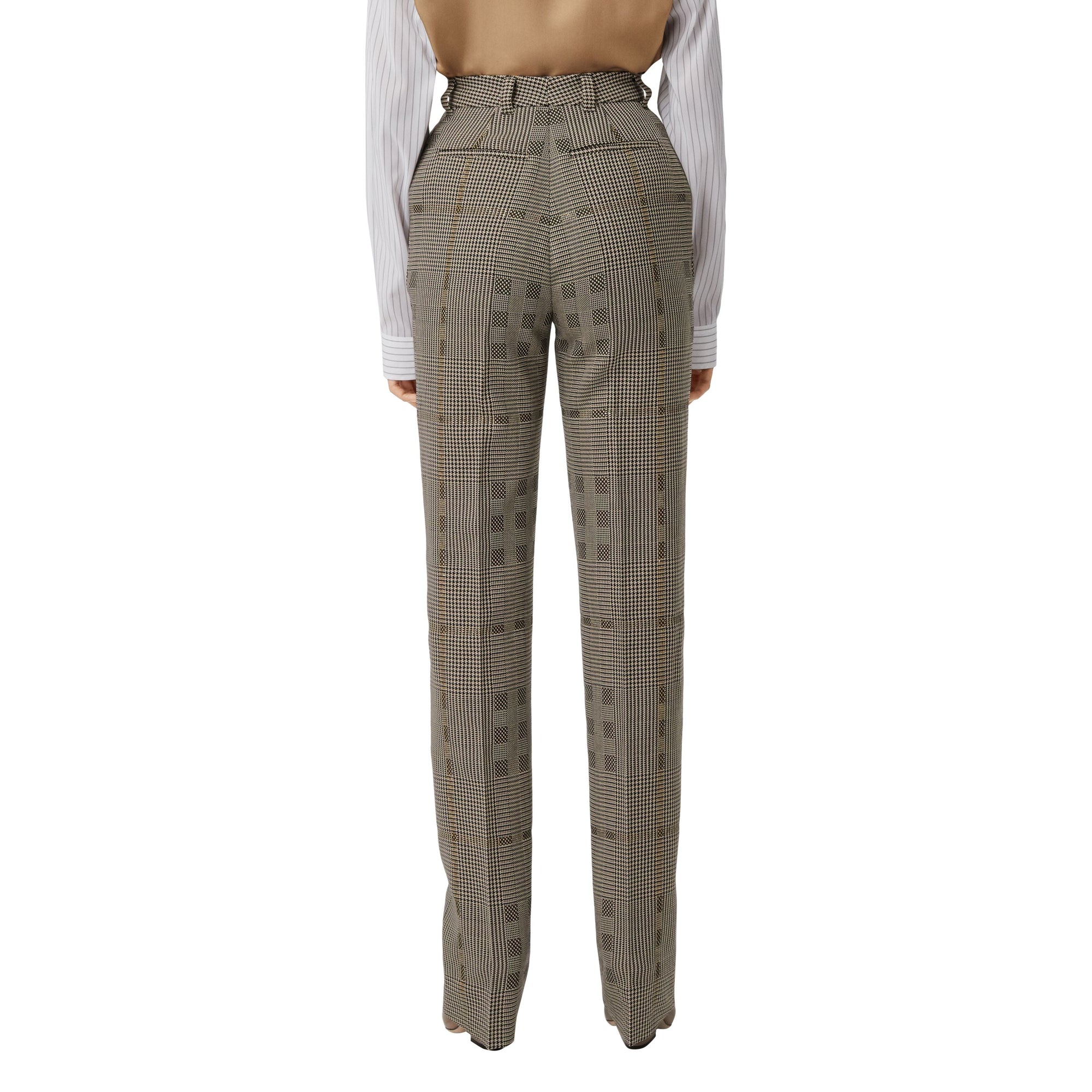 BROWN IP PTTN Pantalon tailleur en jacquard de laine check