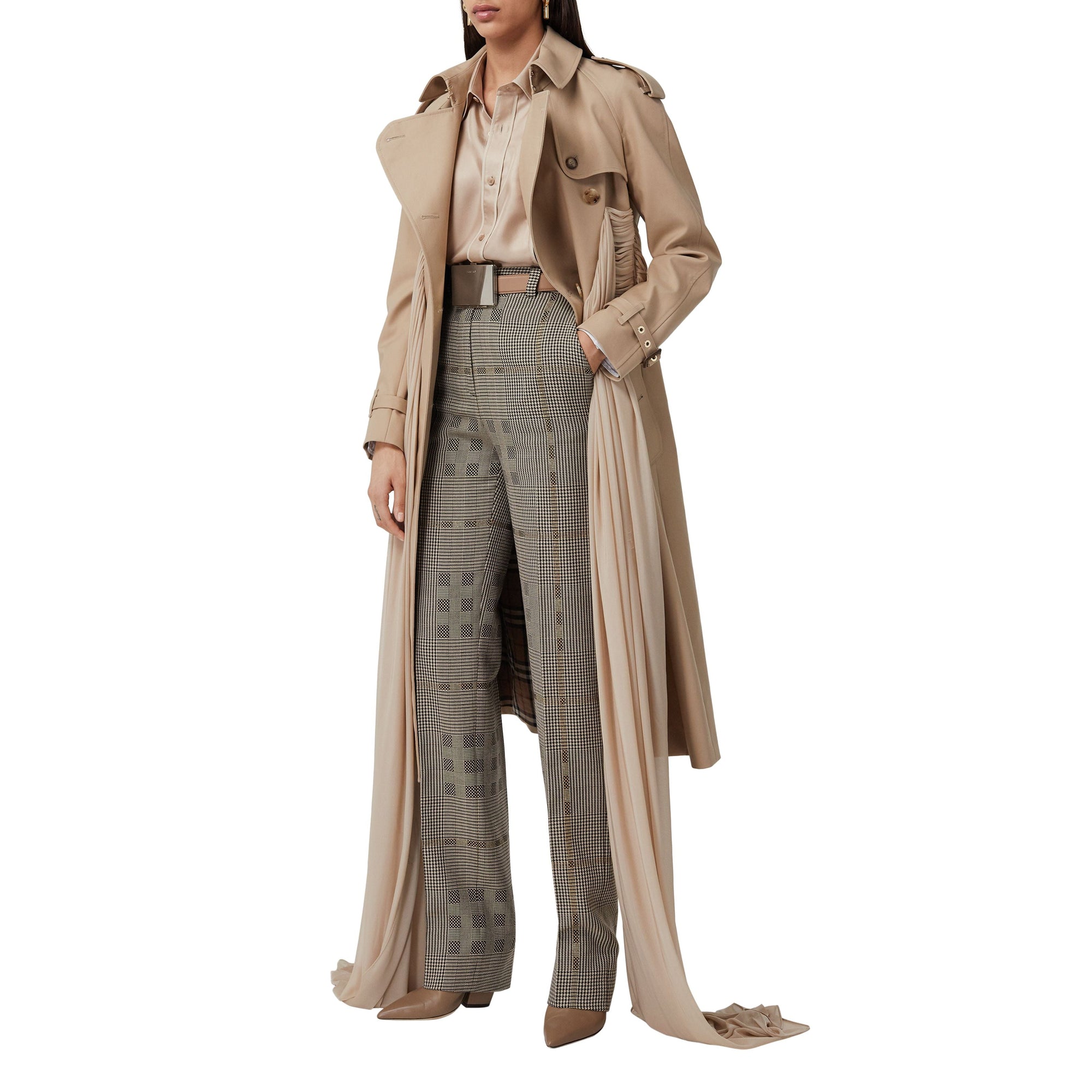 BROWN IP PTTN Pantalon tailleur en jacquard de laine check