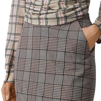 DEEP TAUPE CHECK Jupe crayon en laine check