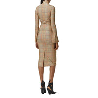 DARK HONEY Robe en jersey stretch check avec découpe