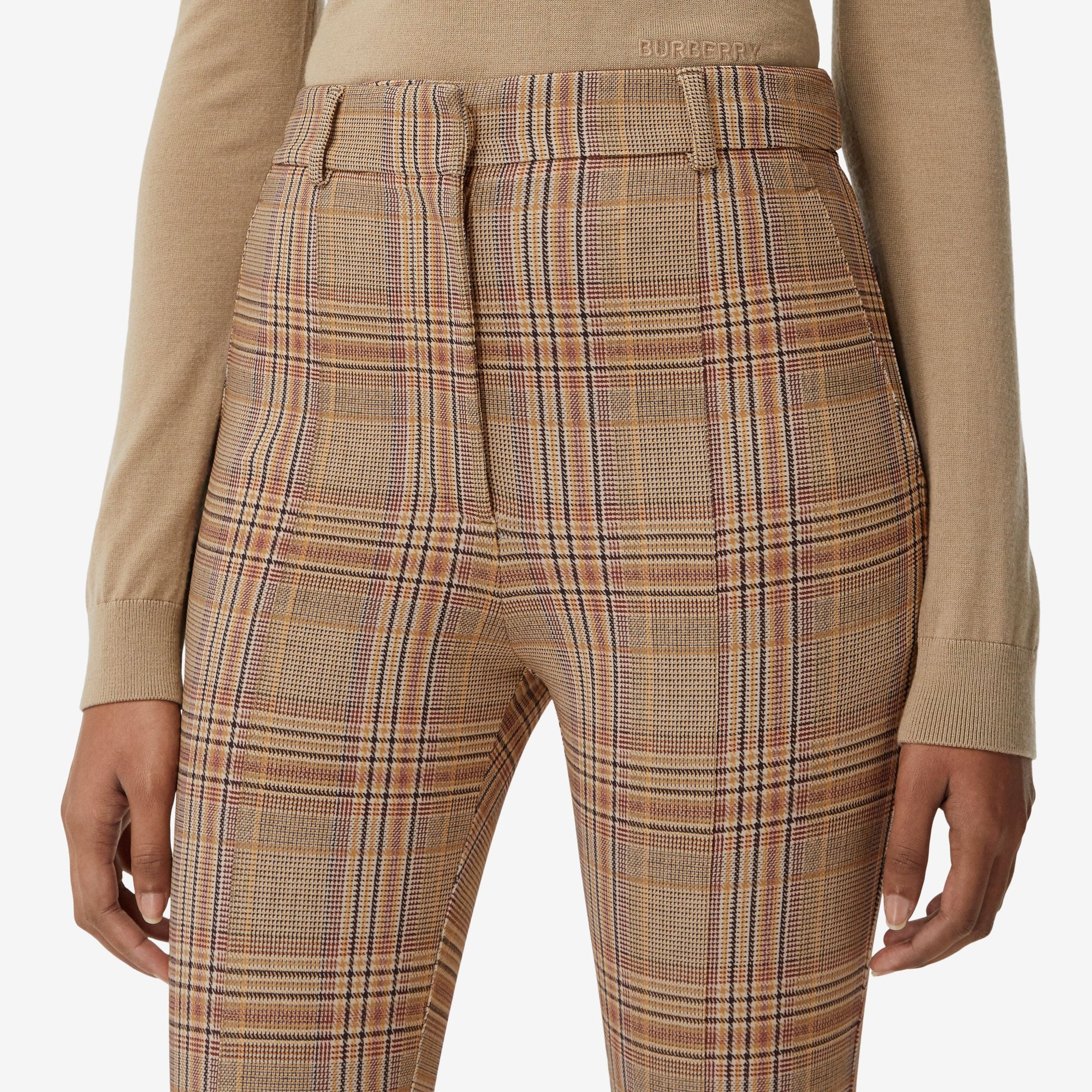 DARK HONEY Jodhpur en jersey stretch check