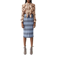 PALE BLUE CHECK Jupe plissée check